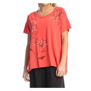 NEW JESS & JANE rosa pigment dyed cotton jersey top in bittersweet